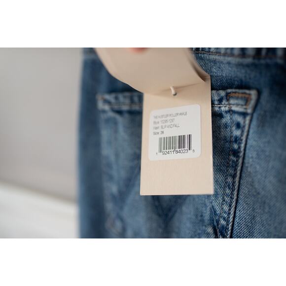 MOTHER The Hustler Roller Ankle High-Rise Wide-Leg Jeans 26 Slip And Fall NWT - Picture 5 of 6